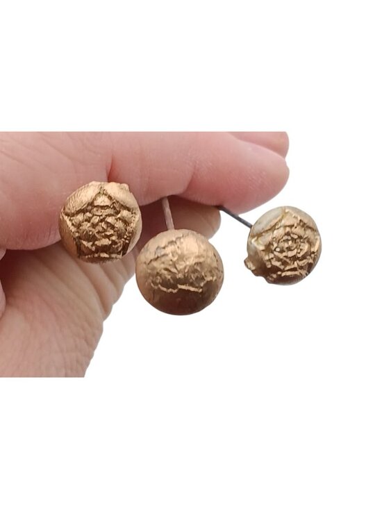 Gold-Tone Antique Hat Pins Set Of 3 With Textured Floral Tops